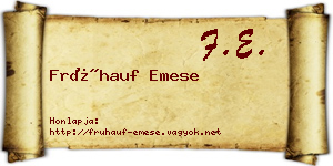 Frühauf Emese névjegykártya